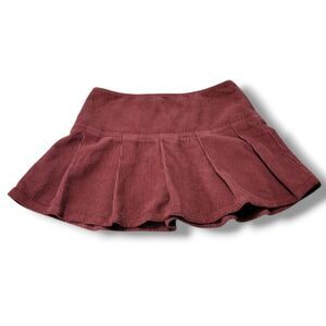 Topshop Skirt Size 0 27" Waist Women's Topshop Mini Skirt Pleated Corduroy Skirt
